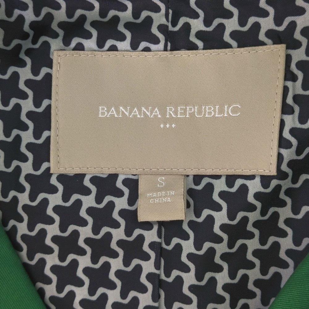 Banana Republic Green Cotton Belted Trench Coat Jacket Small RN 54023 CA 17897 - Picture 3 of 5